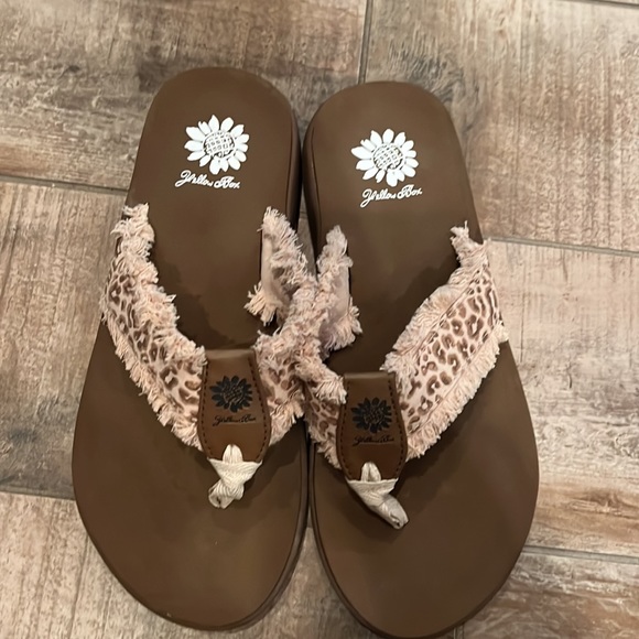 Yellow Box Leopard Print Flip Flops - Picture 2 of 4